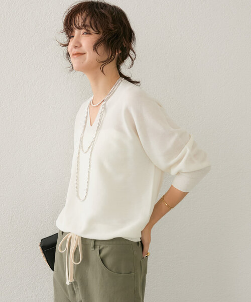 「RIVE DROITE」 長袖ニット FREE ベージュ レディース_画像7