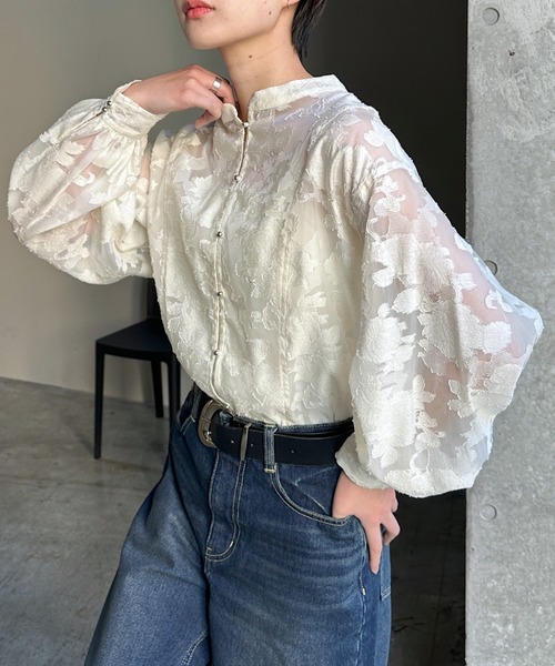 PAGEBOY（ページボーイ） tシャツ レースジャガード2WAYブラウス