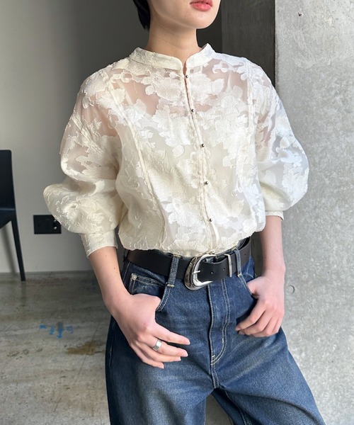 PAGEBOY（ページボーイ） tシャツ レースジャガード2WAYブラウス