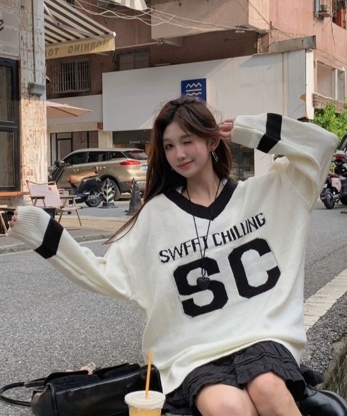 「SHEENA」 長袖ニット M ホワイト レディース_画像7