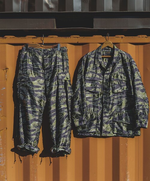 ブルゾン アウター MIL Fatigue Jacket Tiger Stripe Mesh Jacquard メンズの画像