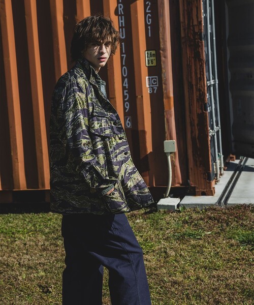 ブルゾン アウター MIL Fatigue Jacket Tiger Stripe Mesh Jacquard メンズの画像
