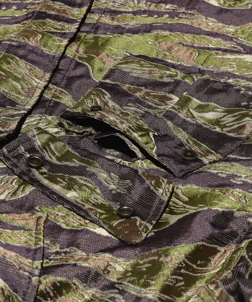 ブルゾン アウター MIL Fatigue Jacket Tiger Stripe Mesh Jacquard メンズの画像
