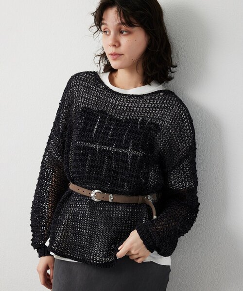 スエードライクローゲージニット　美品　26SS Whim Gazette（ウィム ガゼット） ニット セーター スエードライク
