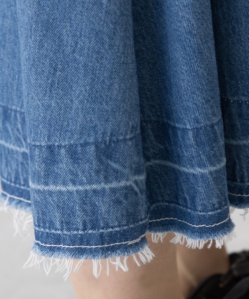 「LAVEANGE」 デニムスカート 4L ネイビー レディース_画像2