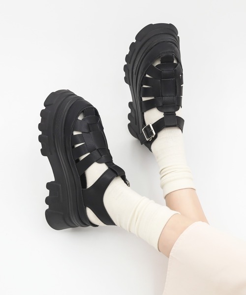 「Shoes in Closet」 フラットサンダル M ブラック レディース_画像6