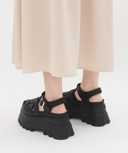 「Shoes in Closet」 フラットサンダル M ブラック レディース_画像9