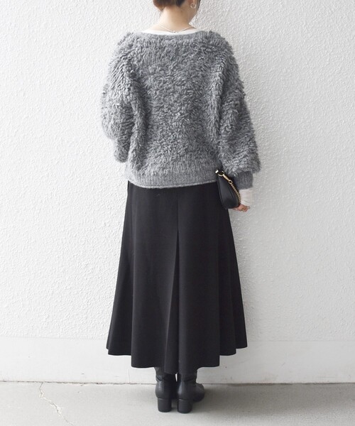 「SHIPS any」 フレアスカート 38 ネイビー レディース_画像4