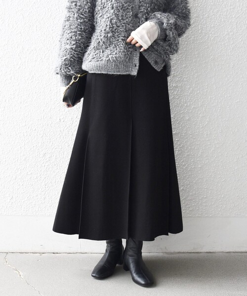 「SHIPS any」 フレアスカート 38 ネイビー レディース_画像5