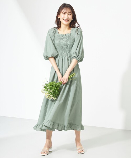 「Feroux」 半袖ワンピース 1 ブラウン レディース_画像9