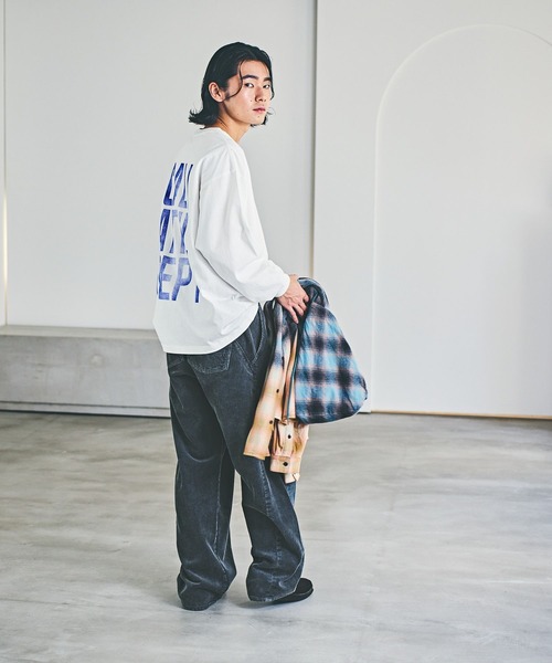 「BAYFLOW」 長袖Tシャツ MEDIUM ブラック メンズ_画像3