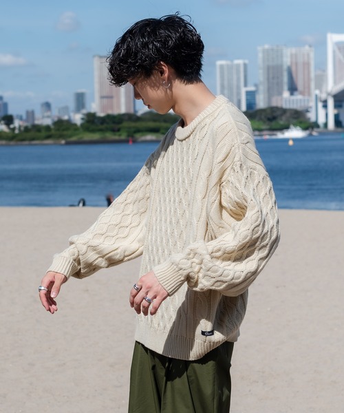 「ONCILY」 長袖ニット MEDIUM ネイビー メンズ_画像6