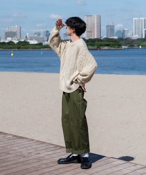 「ONCILY」 長袖ニット MEDIUM ネイビー メンズ_画像7