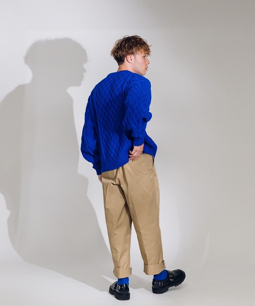 「ONCILY」 長袖ニット MEDIUM ネイビー メンズ_画像8