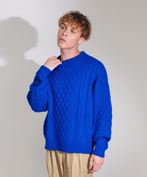 「ONCILY」 長袖ニット MEDIUM ネイビー メンズ_画像9