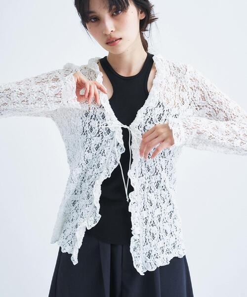 COTTON LACE FLARE BLOUSE（ブラウス） Buy Reiss Chocolate Brown Emilia Lace Flared Cuff Blouse from Next USA