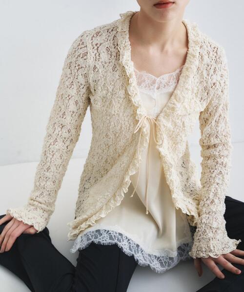 CODE A ブラウス シャツ 「Re」fluffy lace blouse レディース