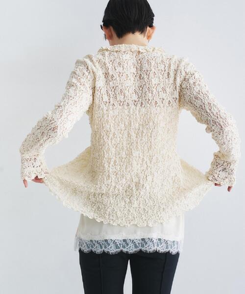 CODE A ブラウス シャツ 「Re」fluffy lace blouse レディース