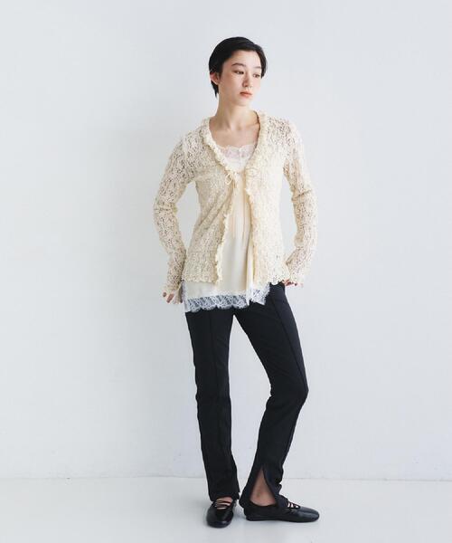 CODE A ブラウス シャツ 「Re」fluffy lace blouse レディース