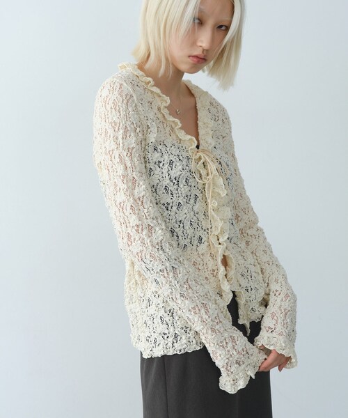【新品タグ付】CODE A コードエー fluffy lace blouse Re】fluffy lace blouse（シャツ・ブラウス） | CODE A（コードエー