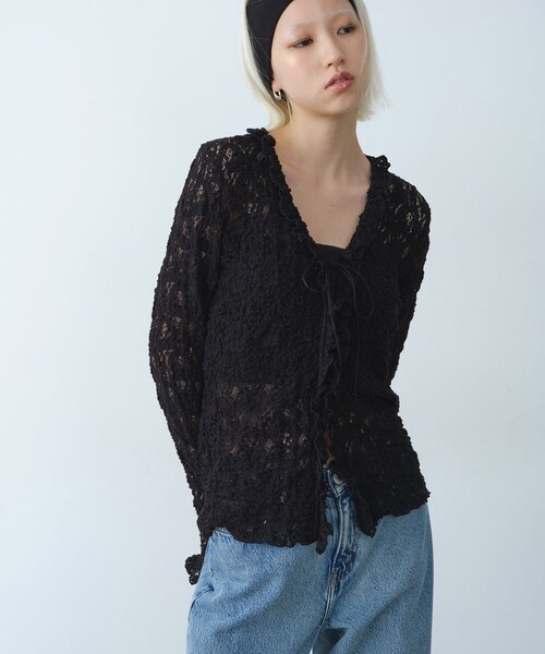 CODE A ブラウス シャツ 「Re」fluffy lace blouse レディース