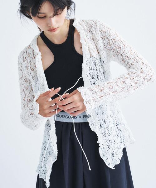 ブラウス シャツ 「Re」fluffy lace blouse レディースの画像