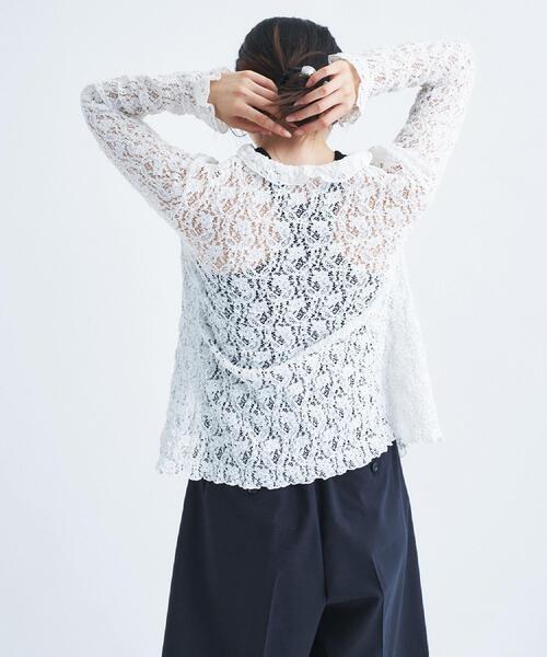ブラウス シャツ 「Re」fluffy lace blouse レディースの画像