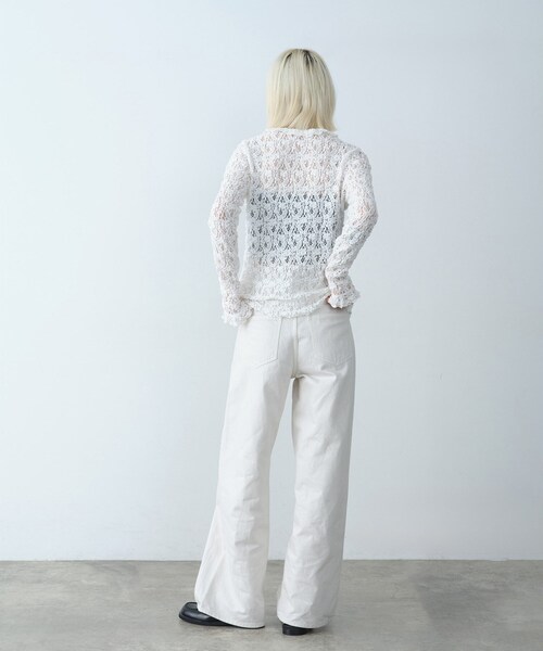 ブラウス シャツ 「Re」fluffy lace blouse レディースの画像