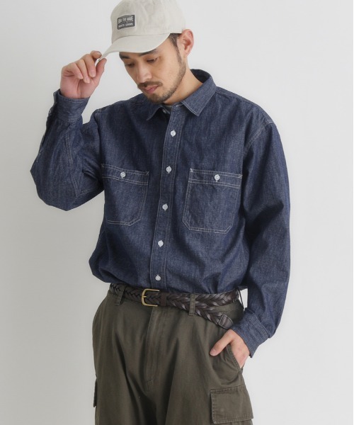 BACK NUMBER シャツ 「BACK NUMBER」デニム ロングスリーブ シャツ