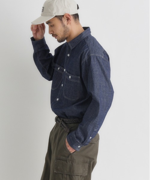 BACK NUMBER シャツ 「BACK NUMBER」デニム ロングスリーブ シャツ