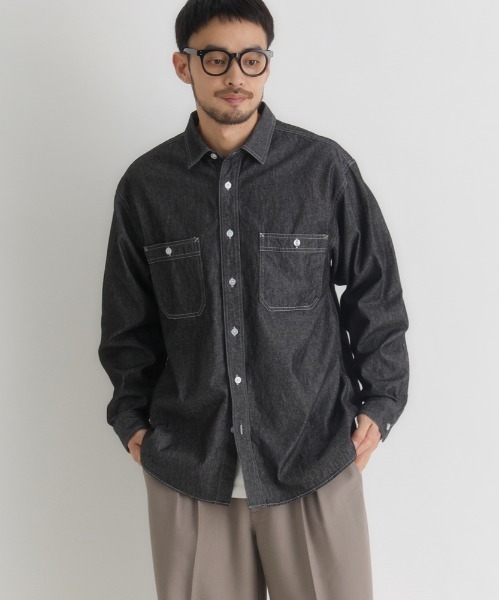 BACK NUMBER シャツ 「BACK NUMBER」デニム ロングスリーブ シャツ