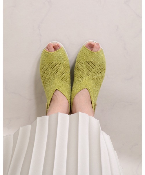 サンダル 厚底シアーニットサンダル レディースの画像