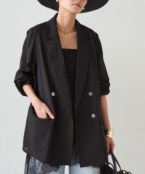 Loungedress ラウンジドレス シアーテーラードジャケット Loungedress（ラウンジドレス） ジャケット テーラードジャケット