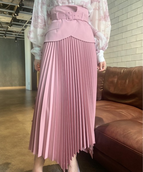 「EIMY ISTOIRE」 プリーツスカート SMALL ピンク レディース_画像4