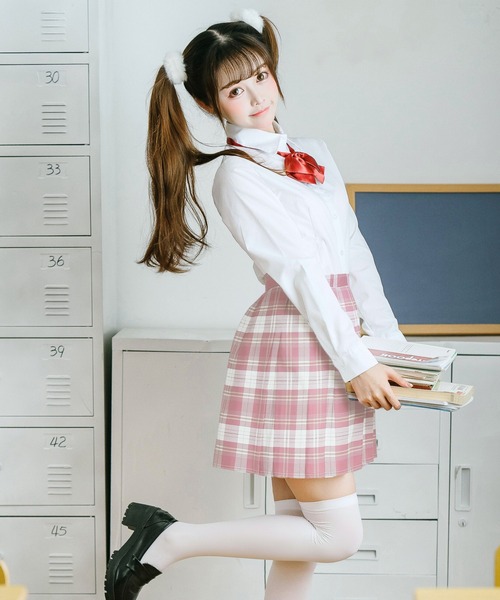 SKYWARD プリーツスカート チェック柄 制服　女子高校生　コスプレ スカート 「制服コスプレ」チェック柄プリーツスカート 単品