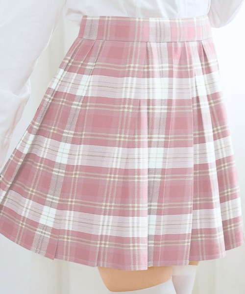 スカート 「制服コスプレ」チェック柄プリーツスカート 単品