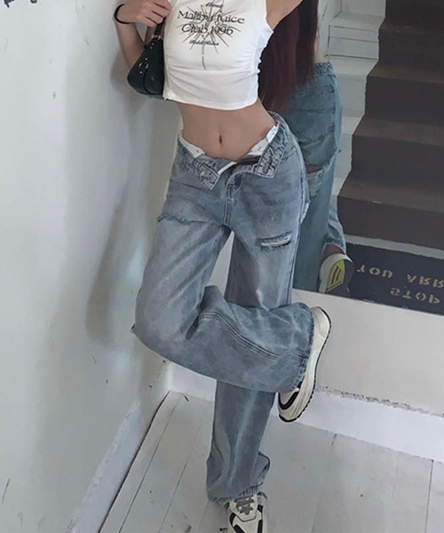 「GLAMOROUS JANE」 デニムパンツ L ブルー レディース_画像8