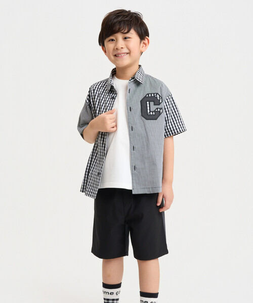 BURBERRY（バーバリー） 「KIDS」チェック柄半袖シャツ 8Y イエロー