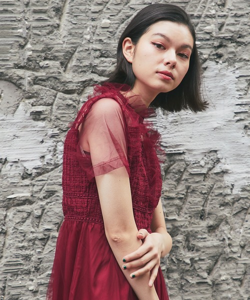 「SMILE ORCHID」 半袖ワンピース M ブラック レディース_画像8
