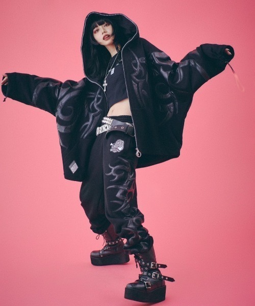 GALFY（ガルフィー） ジップアップパーカー L ブラック メンズ 