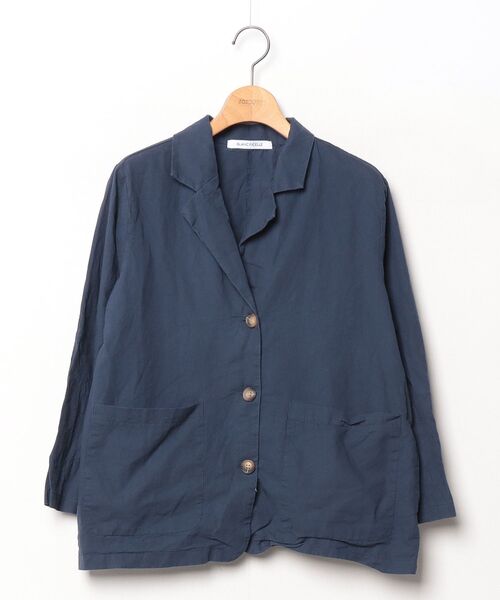 BLANC FICELLE テーラードジャケット X-LARGE ネイビー レディース