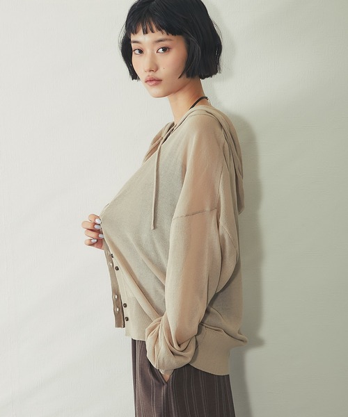 カーディガン 麻ライクシアーフードカーデ レディース : ZOZOTOWN