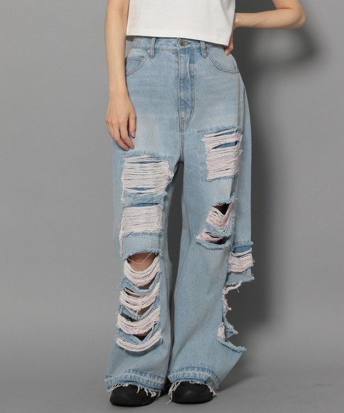 「Anui」 デニムパンツ SMALL ブルー レディース_画像7