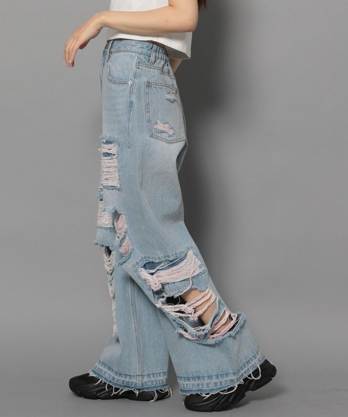 「Anui」 デニムパンツ SMALL ブルー レディース_画像8