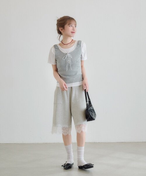tシャツ ドットタンクレイヤードTee レディースの画像
