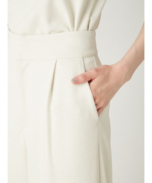 ワイドパンツ パンツ ハイウエストカットソーワイドパンツ／ウォッシャブル レディースの画像