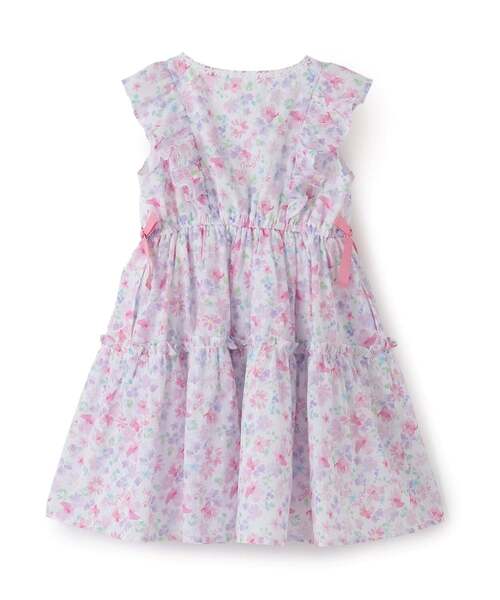 mezzo piano ワンピース 水彩花柄ワンピース キッズ 子供服 女の子