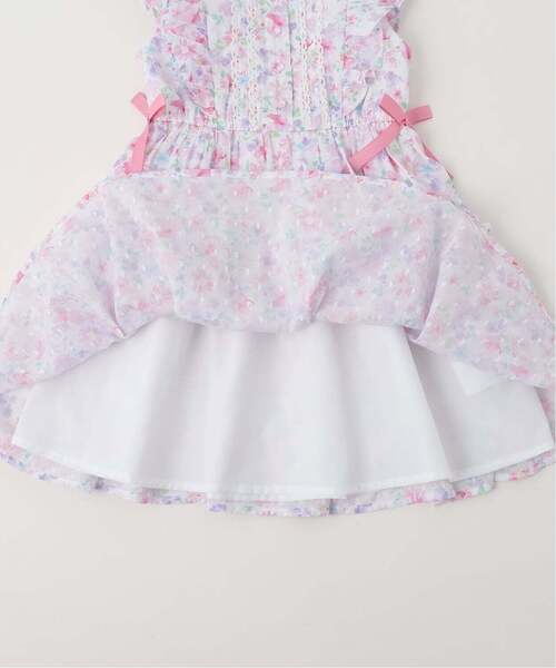 【新品】mezzo piano junior 花柄 ワンピース 140 ドレス mezzo piano ワンピース 水彩花柄ワンピース キッズ 子供服 女の子