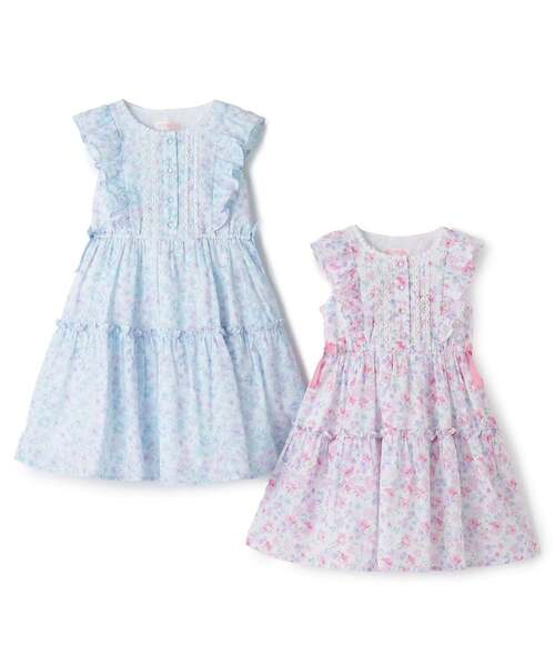 mezzo piano ワンピース 水彩花柄ワンピース キッズ 子供服 女の子