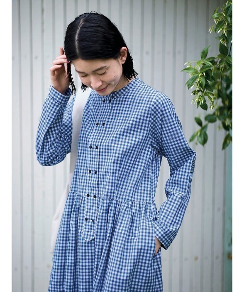 「Sunny clouds」 長袖ワンピース 3L ブルー レディース_画像8